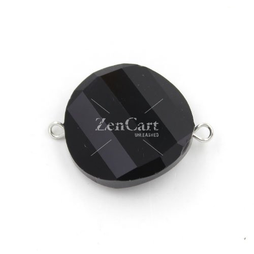 Twist shape Faceted Crystal Pendants Necklace Connectors, 22x29mm, black, 1 pc