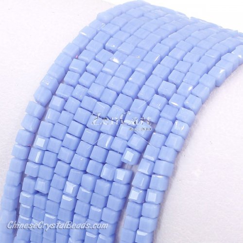 2x2mm cube crytsal beads, opaque lt sapphire, 180pcs