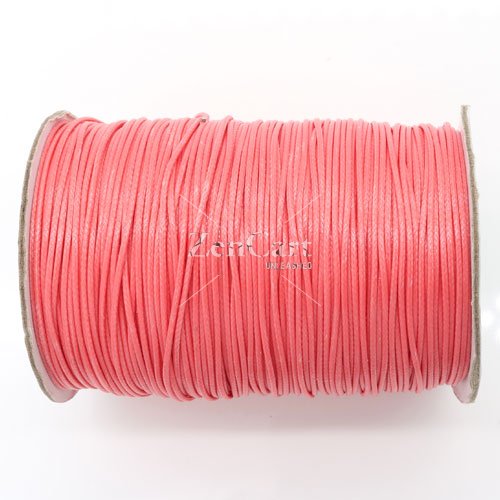 1mm, 1.5mm, 2mm Round Waxed Polyester Cord Thread, light coral