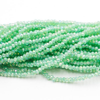 10 strands 2x3mm chinese crystal rondelle beads Lime Green jade AB about 1700pcs