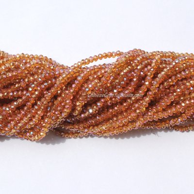 10 strands 2x3mm chinese crystal rondelle beads brown light about 1700pcs