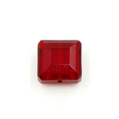Chinese Crystal Faceted Square Pendant , siam, 13x13mm, 12 beads