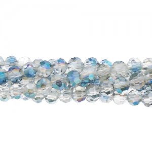 145Pcs Chinese Crystal 4mm Long Round Bead Strand, half blue light
