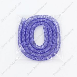 DIY Mesh Bracelet soft nylon fishnet tube, blue, width:4mm, 40cm