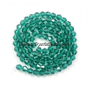 Chinese Crystal 4mm Bicone Bead Strand, Emerald, about 100 beads