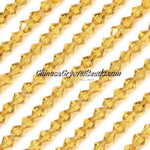 Chinese Crystal Bicone bead strand, 6mm, G champange, about 50 beads