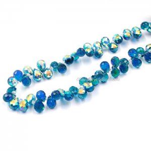 98 beads 8mm Strawberry Crystal Beads, Capri Blue new AB