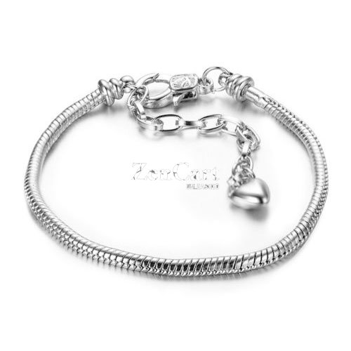 1pcs, Silver Bracelets chain Screw bangle Fit European Charms Beads,