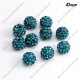 50 pcs, 10mm pave clay disco beads, indicolite, hole: 1.5mm