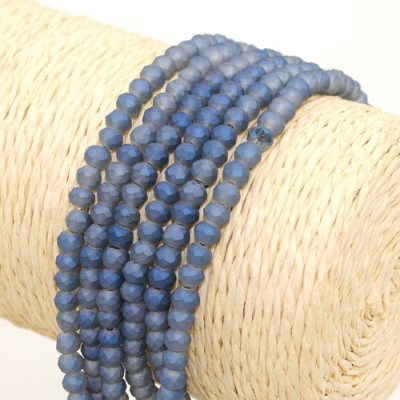 130Pcs 3x4mm Chinese Crystal rondelle beads, Matte Magic Blue