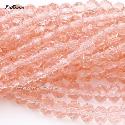 8x10mm rosaline rondelle crystal beads about 70 pieces