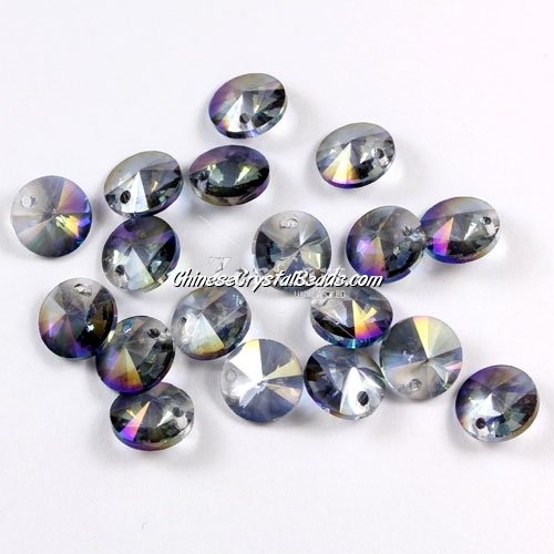 20Pcs 8mm Crystal Rivolis Beads, Crystal Satellite Drill, hole 1mm, purple light