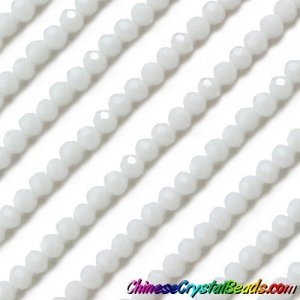 95pcs Chinese Crystal Faceted 6mm Round Beads, White Jade