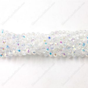130Pcs 3x4mm half Clear AB Chinese rondelle crystal beads