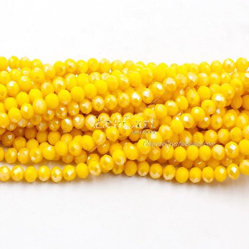 4x6mm Opaque Golden half light Chinese Crystal Rondelle Beads about 95 beads