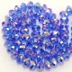 Chinese Crystal Long Bead Strand, Med sapphire AB, 6x8mm , about 72 beads