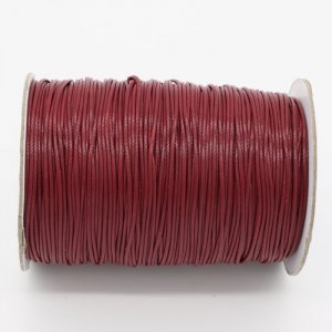 1mm, 1.5mm, 2mm Round Waxed Polyester Cord Thread, maroon