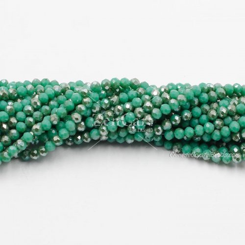 130 beads 3x4mm crystal rondelle beads opaque green B05