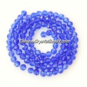 98Pcs 4mm round Crystal beads med sapphire