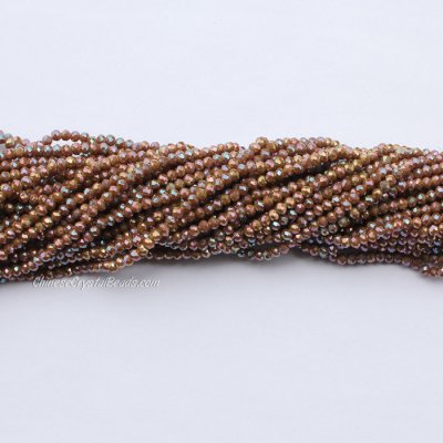 10 strands 2x3mm chinese crystal rondelle beads opaque brown AB about 1700pcs