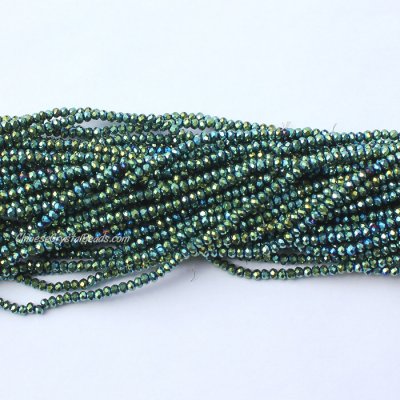 10 strands 2x3mm chinese crystal rondelle beads green light j01 about 1700pcs