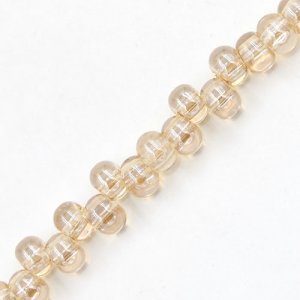 100Pcs 6mm rondelle earring shaped glass beads, hole: 2mm, golden shadow