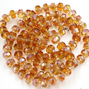 80pcs amber light 5x8mm angular crystal beads