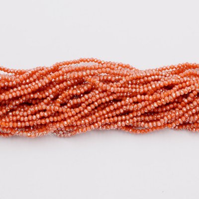10 strands 2x3mm chinese crystal rondelle beads opaque orange stain about 1700pcs