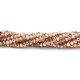 130Pcs 2x3mm Chinese Crystal Rondelle Strand, half copper light