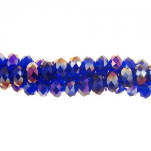 4x6mm sapphire AB Chinese Crystal Rondelle Bead Strand about 95 beads