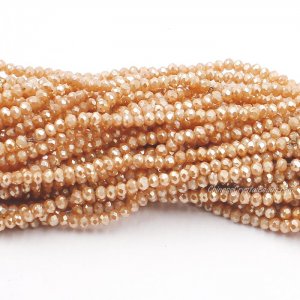 10 strands 2x3mm chinese crystal rondelle beads Opaque amber Light about 1700pcs