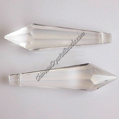 Chinese Crystal Ice Drop Prism Pendant, Clear, about 60mm, 1pc
