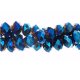 Chinese Crystal Rondelle Bead Strand, Deep Metallic Blue, 6x8mm , about 72 beads