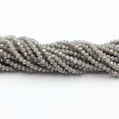 130 beads 3x4mm crystal rondelle beads Opaque gray light