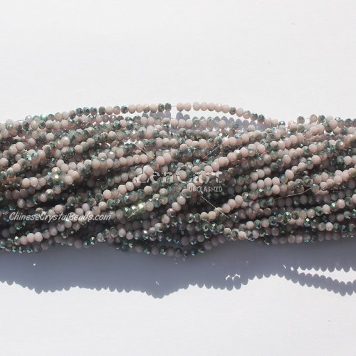 10 strands 2x3mm chinese crystal rondelle beads opaque purple half green light about 1700pcs