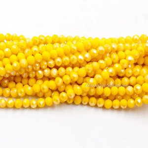 4x6mm Opaque Golden half light Chinese Crystal Rondelle Beads about 95 beads