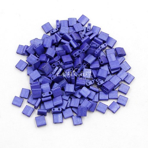 Chinese 5mm Tila Square Bead, opaque blue, about 100Pcs