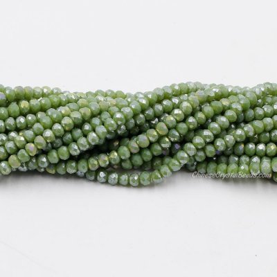 130 beads 3x4mm crystal rondelle beads opaque green B10