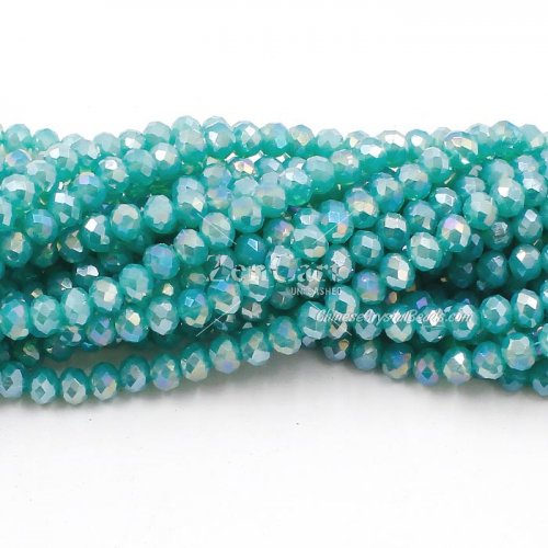 4x6mm opal Turquoise AB Chinese Crystal Rondelle Beads about 95 beads