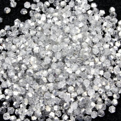 700pcs Chinese Crystal 4mm Bicone Beads, half silver, AAA quality