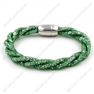Mesh bracelet, 3 stand helix Stardust Mesh Bracelet, green, Approx. Wide:10mm