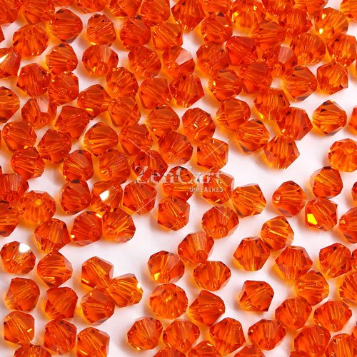 280 beads 6mm AAA bicone crystal beads tangerine