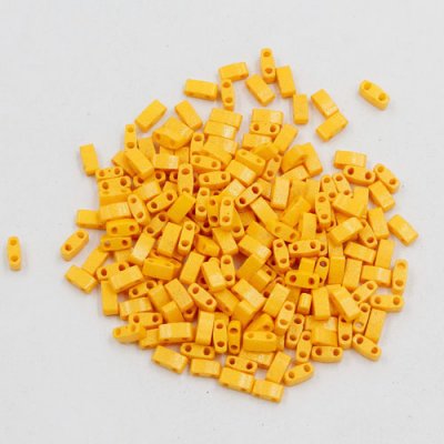 5x2.5mm chinese glass Half Tila yellow approx 200 beads