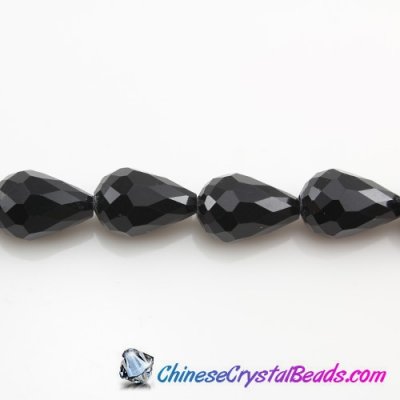 20Pcs 10x15mm Chinese Crystal Teardrop Bead strand, Jet