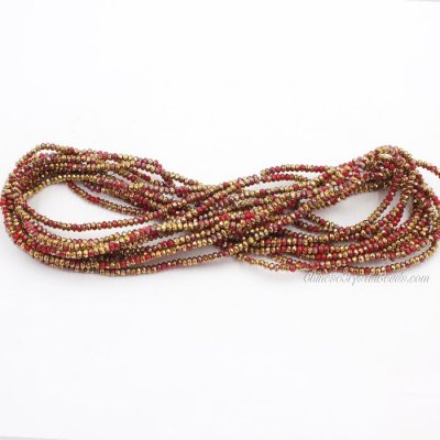 1.7x2.5mm rondelle crystal beads about 190Pcs 1xin6 3