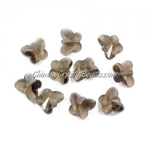 Crystal Butterfly Beads, smoke, 12x14mm, 10 beads