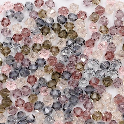 AAA 4mm mix bicone crystal beads, 02, Bag of 50
