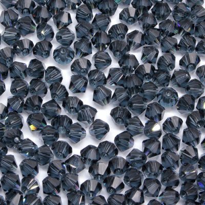 280 beads 6mm AAA bicone crystal beads blue ink