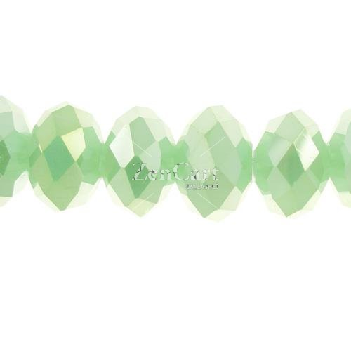70 pieces 8x10mm Chinese Crystal Rondelle Bead Strand, lime green satin Opal