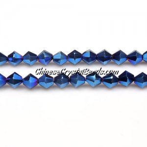 Chinese Crystal Bicone bead strand, 6mm, blue light, about 50 beads